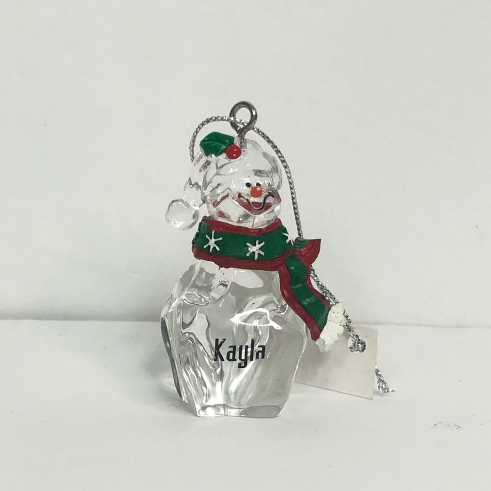 kayla ganz christmas ornament clear personalized snowman 2 inch